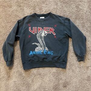 Rare Anine Bing Jaci Sweatshirt Viper washed black limited-edition Small